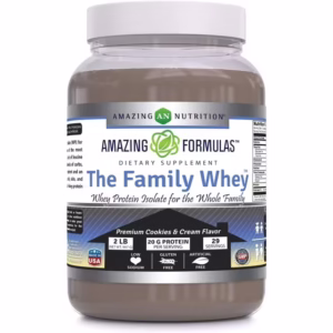 Amazing Formulas The Family Whey Protein Isolate Powder | Cookies & Cream Flavor | 2 Lbs | Non-GMO | Gluten Free
