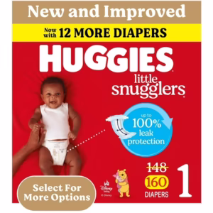 Huggies Little Snugglers Baby Diapers, Size 1 (8-14 lbs), 160 Ct