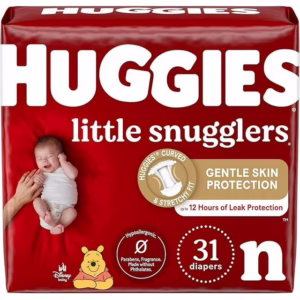 Huggies Newborn Diapers, Little Snugglers Baby Diapers, Size Newborn (up to 10 lbs), 31 Count